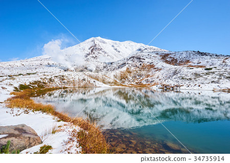 Asahidake和Shibimi Pond在第一次冠雪之後 34735914