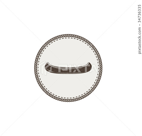Canoe icon patch and sticker. Vintage hand drawn 34736335