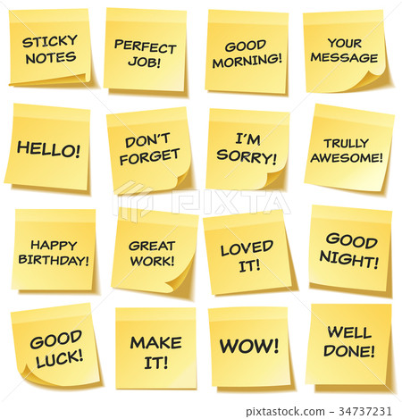 Sticky note with text and shadow isolated on 34737231