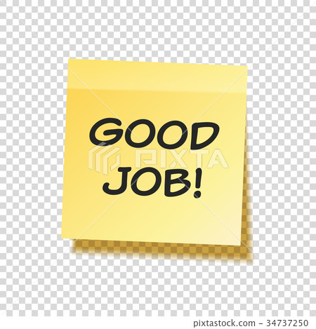 Sticky note with text and shadow isolated on 34737250