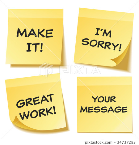 Sticky note with text and shadow isolated on 34737282