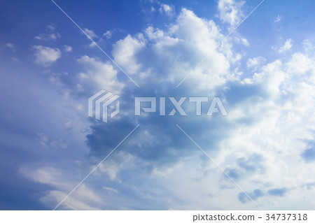 Dramatic clouds in the blue sky 34737318
