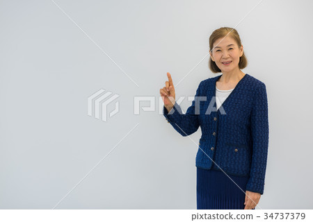 Senior, Female, Standing, Japanese, First, Gesture Senior, Female, Standing, Japanese, First, Gesture 34737379