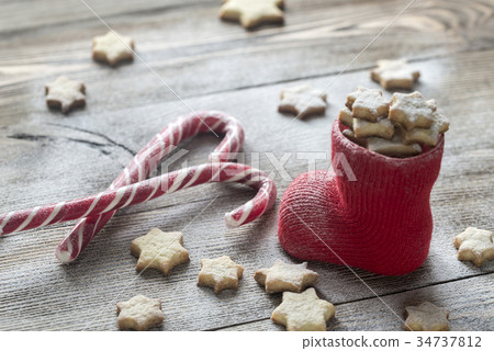 Butter cookies in the Christmas stocking Butter cookies in the Christmas stocking 34737812