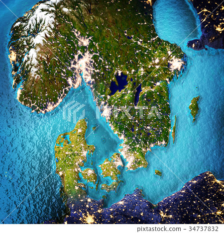 Scandinavia space background 3d rendering 34737832