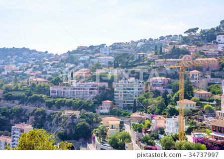 Beautiful daylight view to Cote d'Azur city resort Beautiful daylight view to Cote d'Azur city resort 34737997