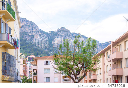 Beautiful daylight view to city and mountains of Beaulieu sur mer 34738016