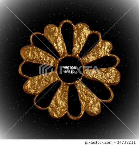 Gold flower vector illustration. Golden floral art Gold flower vector illustration. Golden floral art 34738211