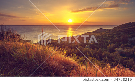 Majestic nature landscape with sunset sky 34738219
