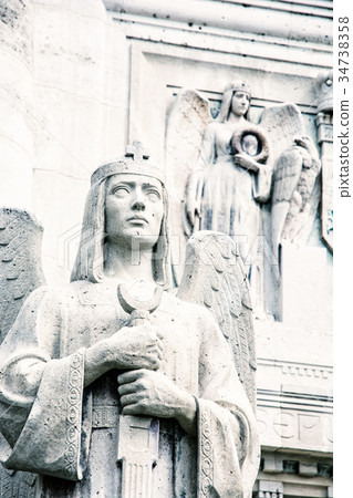 Detail of statues in mausoleum of Andrassy family 34738358