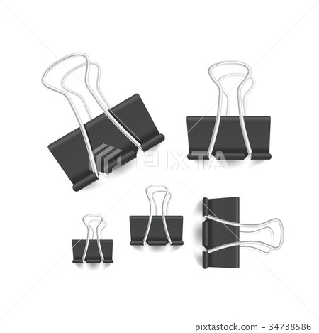 Different size paperclip office elements 34738586