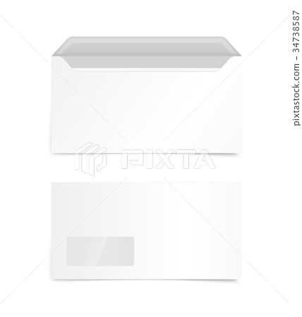 Blank white envelope vector mockup 34738587