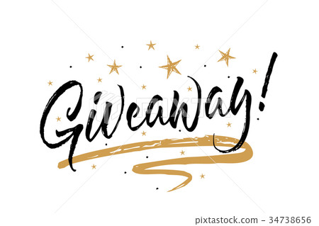Giveaway card, banner.Beautiful greeting scratched Giveaway card, banner.Beautiful greeting scratched 34738656