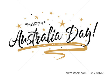 Happy Australia Day. Beautiful greeting scratched 34738668