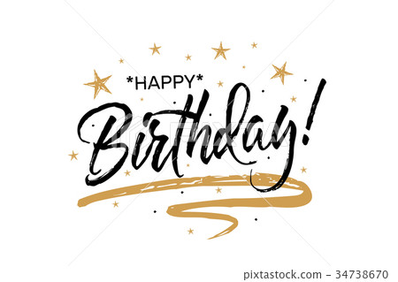 Happy Birthday.Beautiful greeting card scratched 34738670
