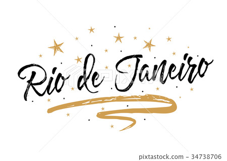 Rio de Janeiro word. Beautiful greeting card 34738706