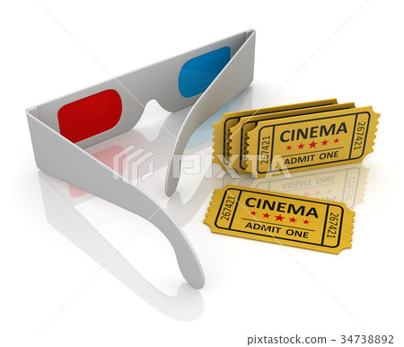 3d Glasses and Cinema Ticket 3d Glasses and Cinema Ticket 34738892