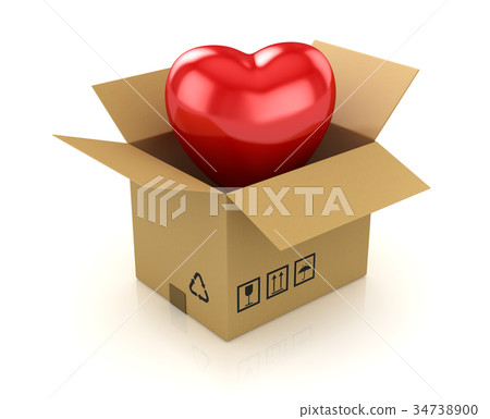 Red Heart in Cardboard Red Heart in Cardboard 34738900