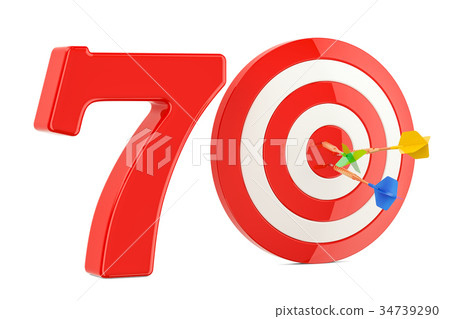Target 70, success and achievement concept Target 70, success and achievement concept 34739290
