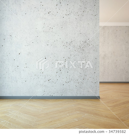 empty room with clear wall, 3d rendering 34739382