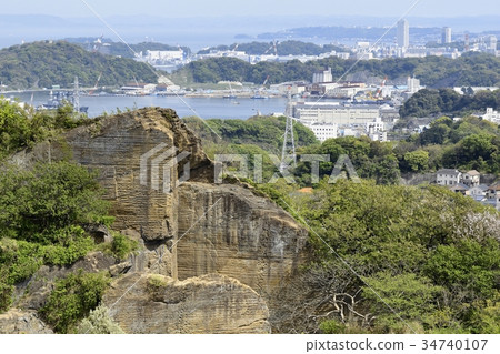 Takatori山和Yokosuka Chuo，對Nagaura的遠景 34740107