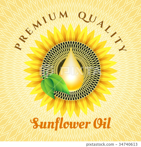 Sunflower oil label Sunflower oil label 34740613