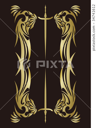Tribal Golden Angel wings and swords 34741612