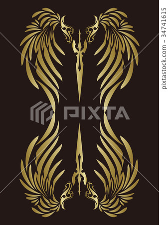 部落的金色天使翅膀和劍 34741615