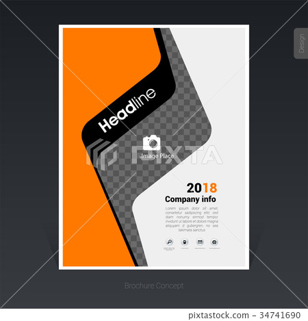 Black and orange business brochure template 34741690