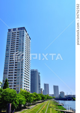 運河和高層公寓 運河和高層公寓 34742382