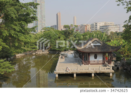 Kowloon Walled City Park in Hong Kong, China. 34742625