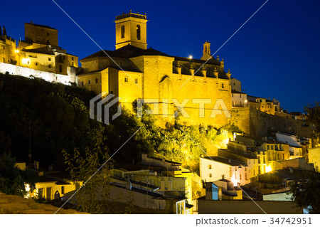 Parish church of Villafames town in night. Valencia 34742951