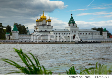 Male Ipatievsky Monastery at cloudy day in Kostroma, Russia Male Ipatievsky Monastery at cloudy day in Kostroma, Russia 34743077