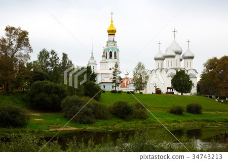 Kremlin (Cathedral) Square at sunny day in Vologda, Russia Kremlin (Cathedral) Square at sunny day in Vologda, Russia 34743213