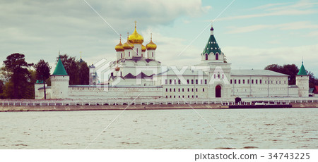 Male Ipatievsky Monastery at cloudy day in Kostroma, Russia Male Ipatievsky Monastery at cloudy day in Kostroma, Russia 34743225