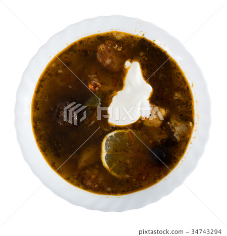 isolated plate with soup isolated plate with soup 34743294