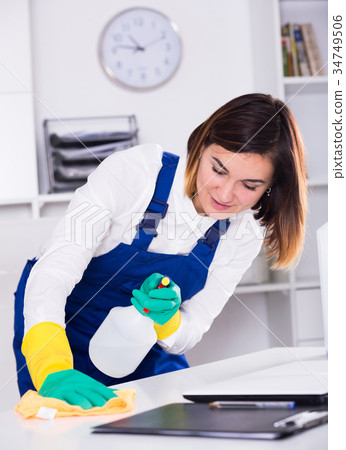 Female cleaner at work 34749506