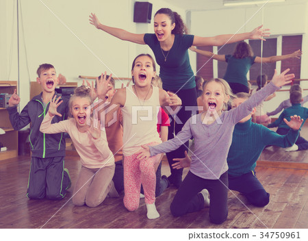 children posing at dance class 34750961