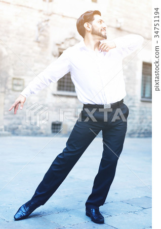 Macho man dancing solo outdoors Macho man dancing solo outdoors 34751194