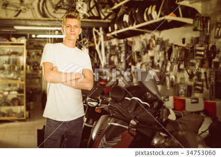 Portrait of man who is satisfied by purchase Portrait of man who is satisfied by purchase 34753060