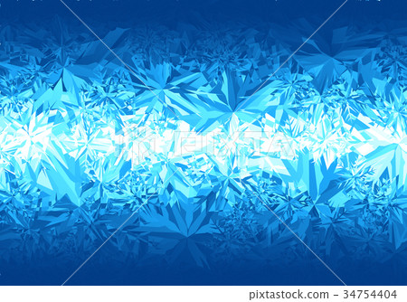 Winter blue frost pattern on white background 34754404