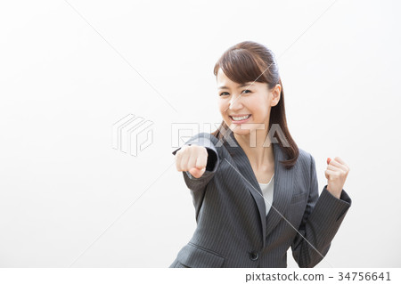 Businesswoman punch 34756641