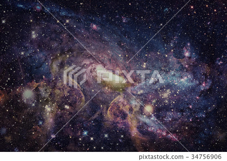 Galaxy and nebula. 34756906