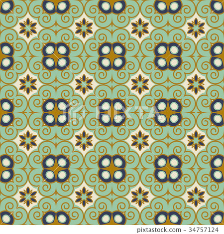 Seamless background retro vintage pattern 34757124