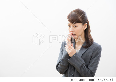 Business woman chilliness please bad breath Business woman chilliness please bad breath 34757231