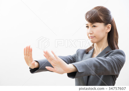 Business woman refuse block 34757607