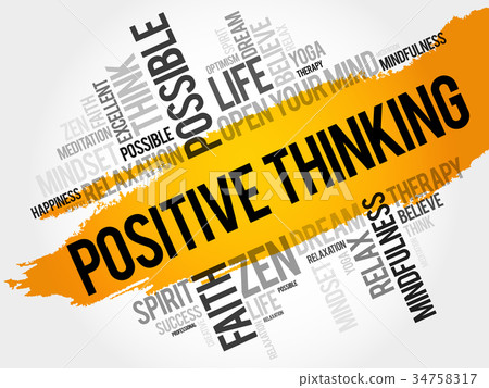 Positive thinking word cloud collage 34758317