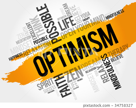 Optimism word cloud 34758327