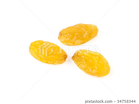 Sweet raisins on white background Sweet raisins on white background 34758344