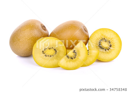 Yellow Kiwi Fruit Isolated on White Background 34758348